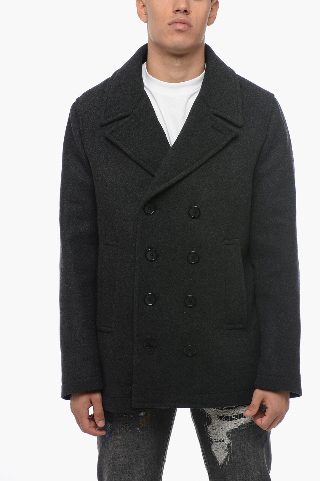 Dolce & Gabbana Double-breasted Wool Blend Peacoat