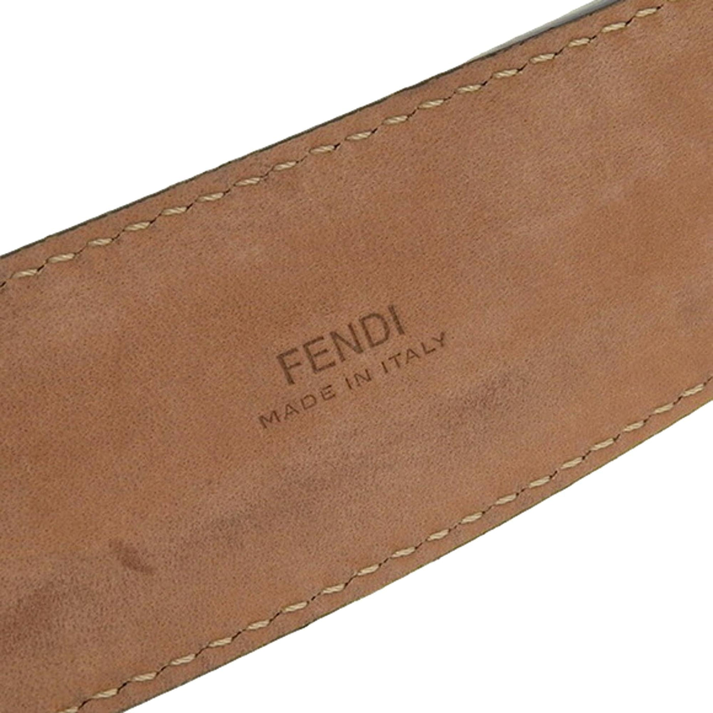 Fendi Mens FF Metal Buckle Dark Brown Grain Calf Leather Belt Size 105 - LUXURYMRKT