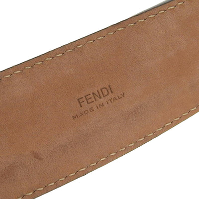 Men's Fendi FF Metal Buckle Dark Brown Grain Calf Leather Belt Size 105 - LUXURYMRKT