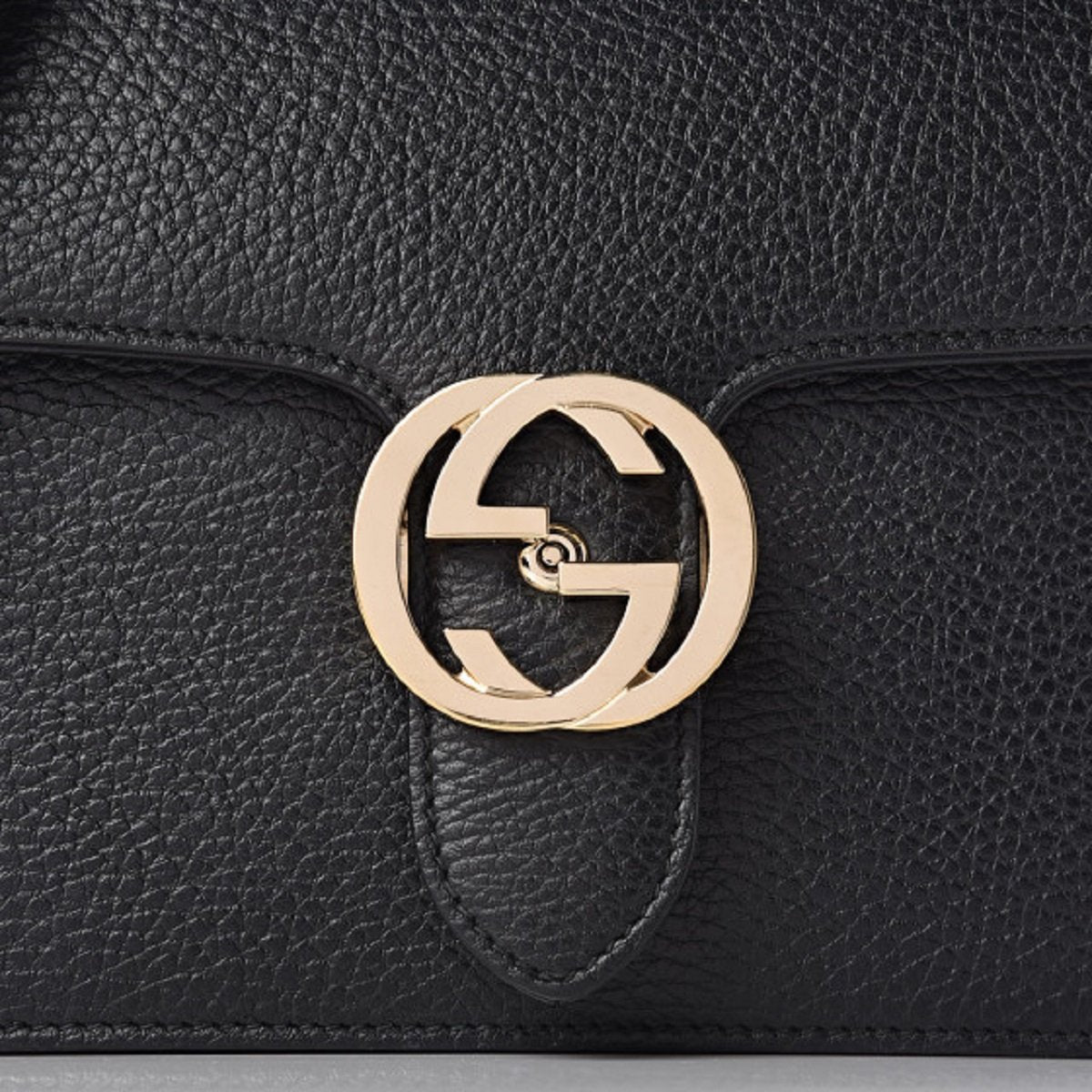 Gucci Black Icon GG Interlocking Small Crossbody Bag - LUXURYMRKT