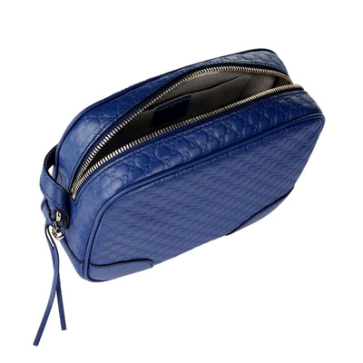 Gucci Bree Microguccissima Caspian Blue Leather Crossbody Bag - LUXURYMRKT
