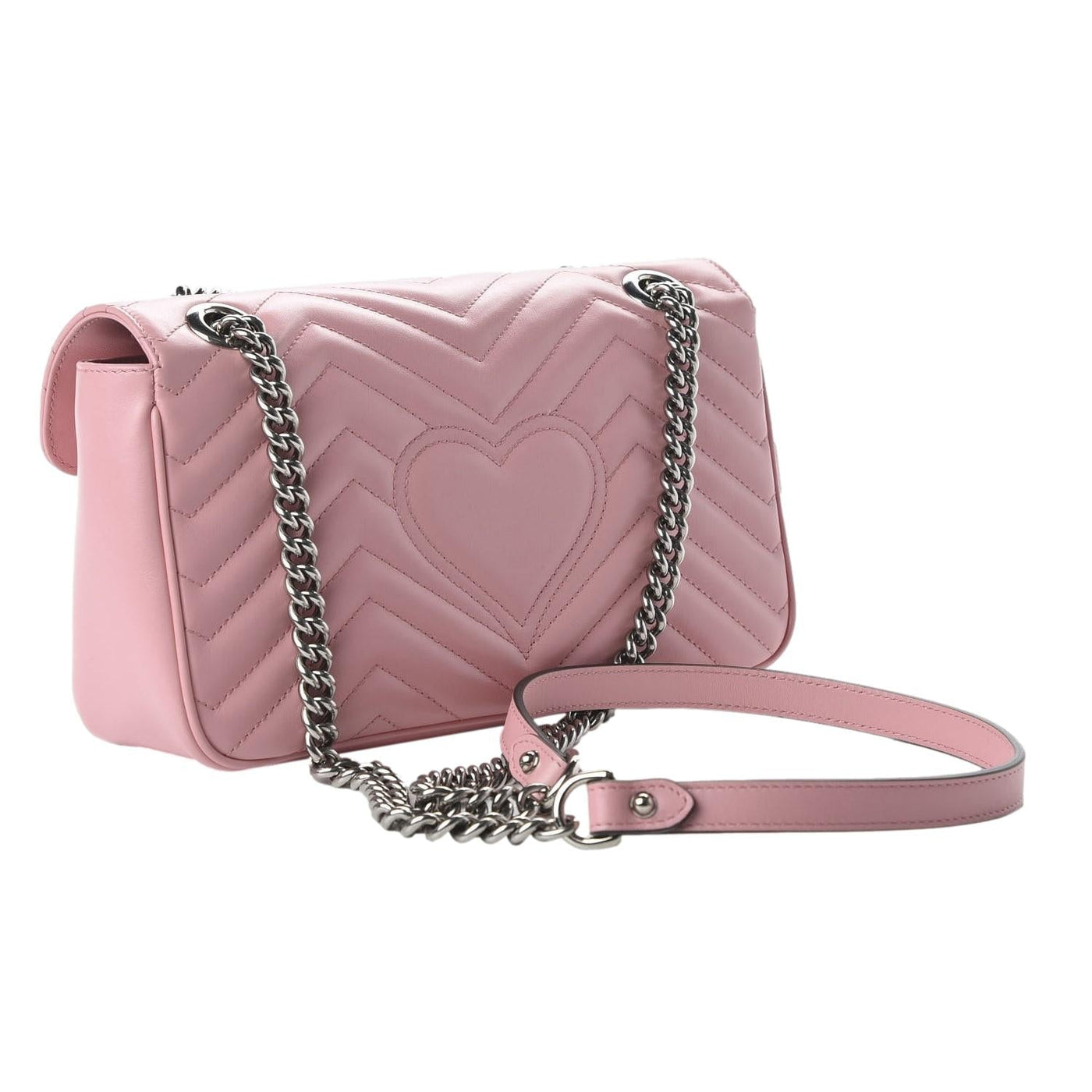 Gucci Marmont Wild Rose Leather Matelasse Shoulder Bag - LUXURYMRKT