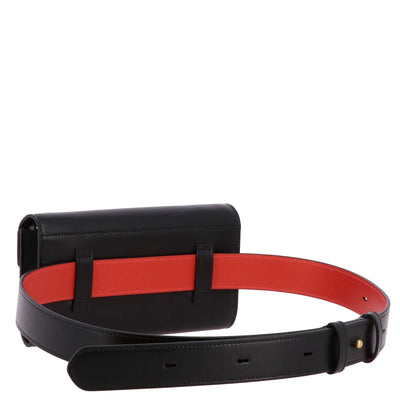 Christian Louboutin Elisa Black Calf Paris Convertible Shoulder Belt Bag - LUXURYMRKT