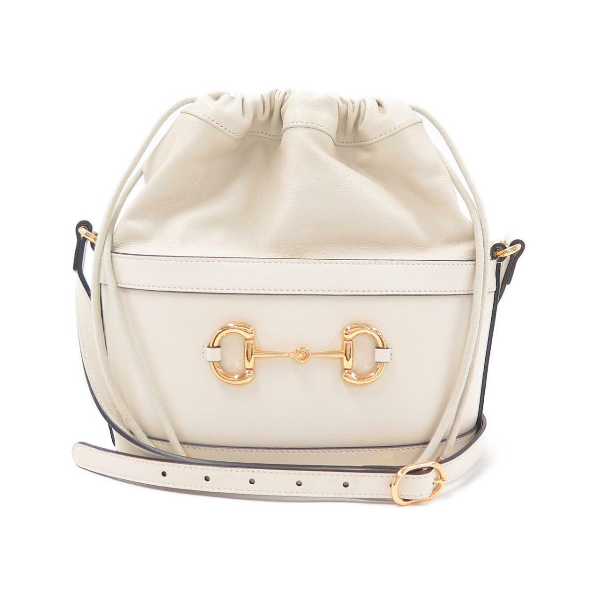 Gucci 1955 Horsebit White Leather Bucket Bag - LUXURYMRKT