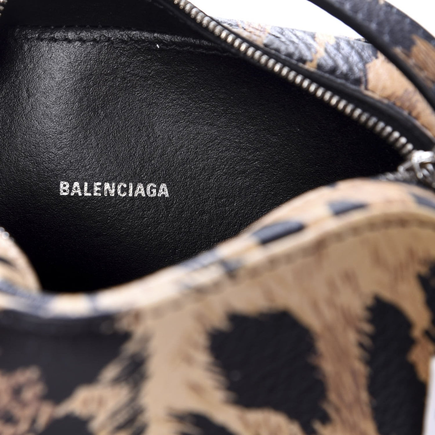 Balenciaga Calfskin Logo Printed Leopard XS Everyday Camera Bag - LUXURYMRKT