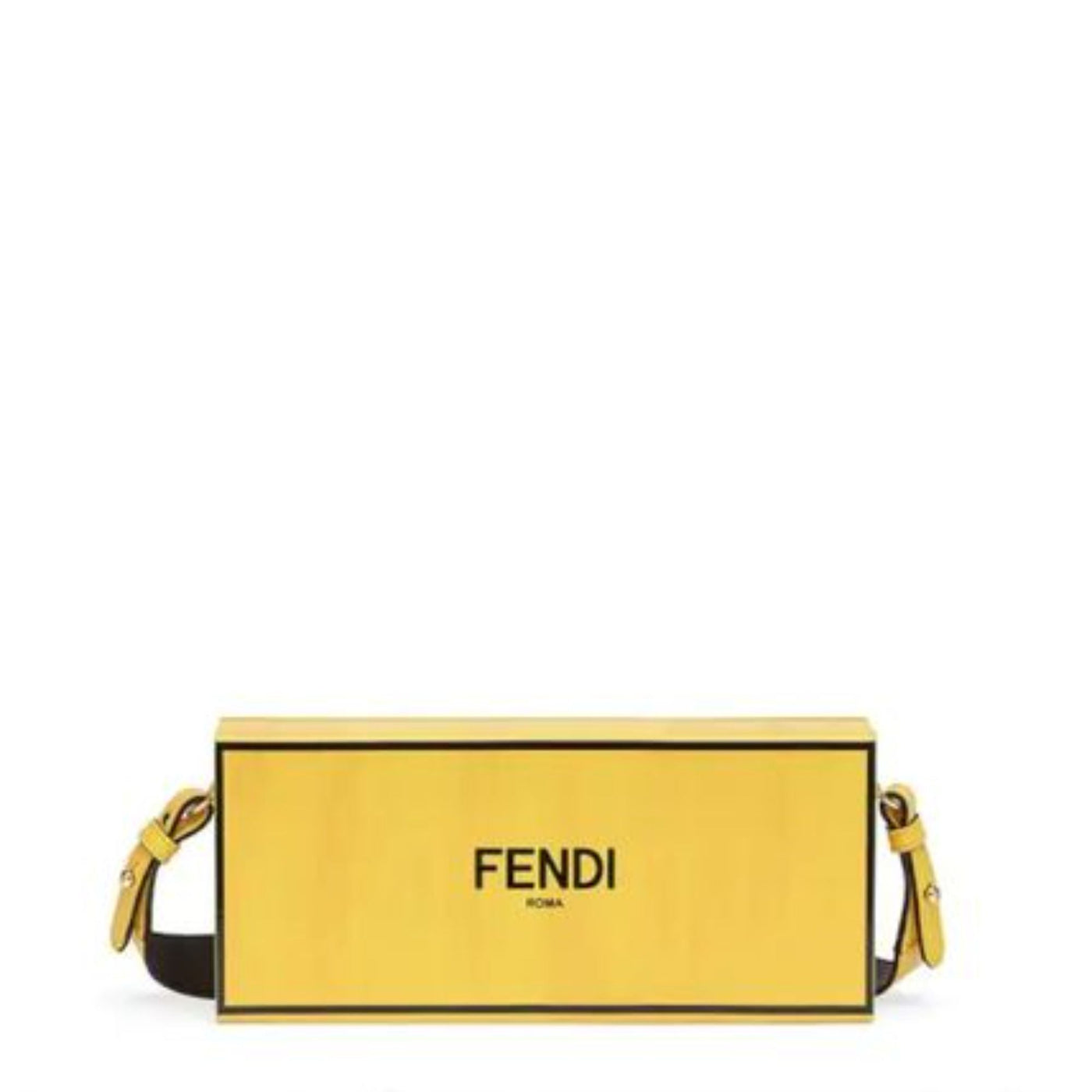 Fendi Roma Horizontal Box Yellow Leather Shoulder Bag - LUXURYMRKT