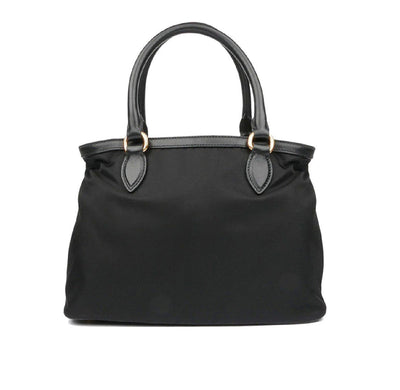 Prada Tessuto Nylon Black Saffiano Medium Handbag Satchel - LUXURYMRKT