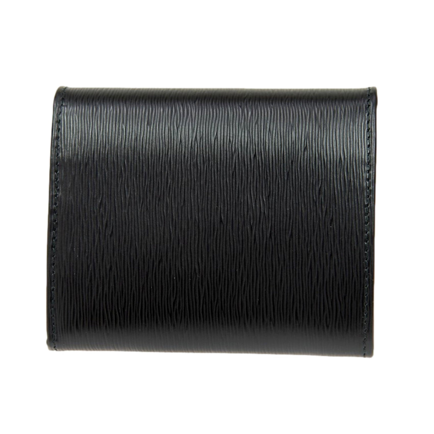 Prada Vitello Move Trifold Compact Wallet Black Leather Logo Plaque - LUXURYMRKT