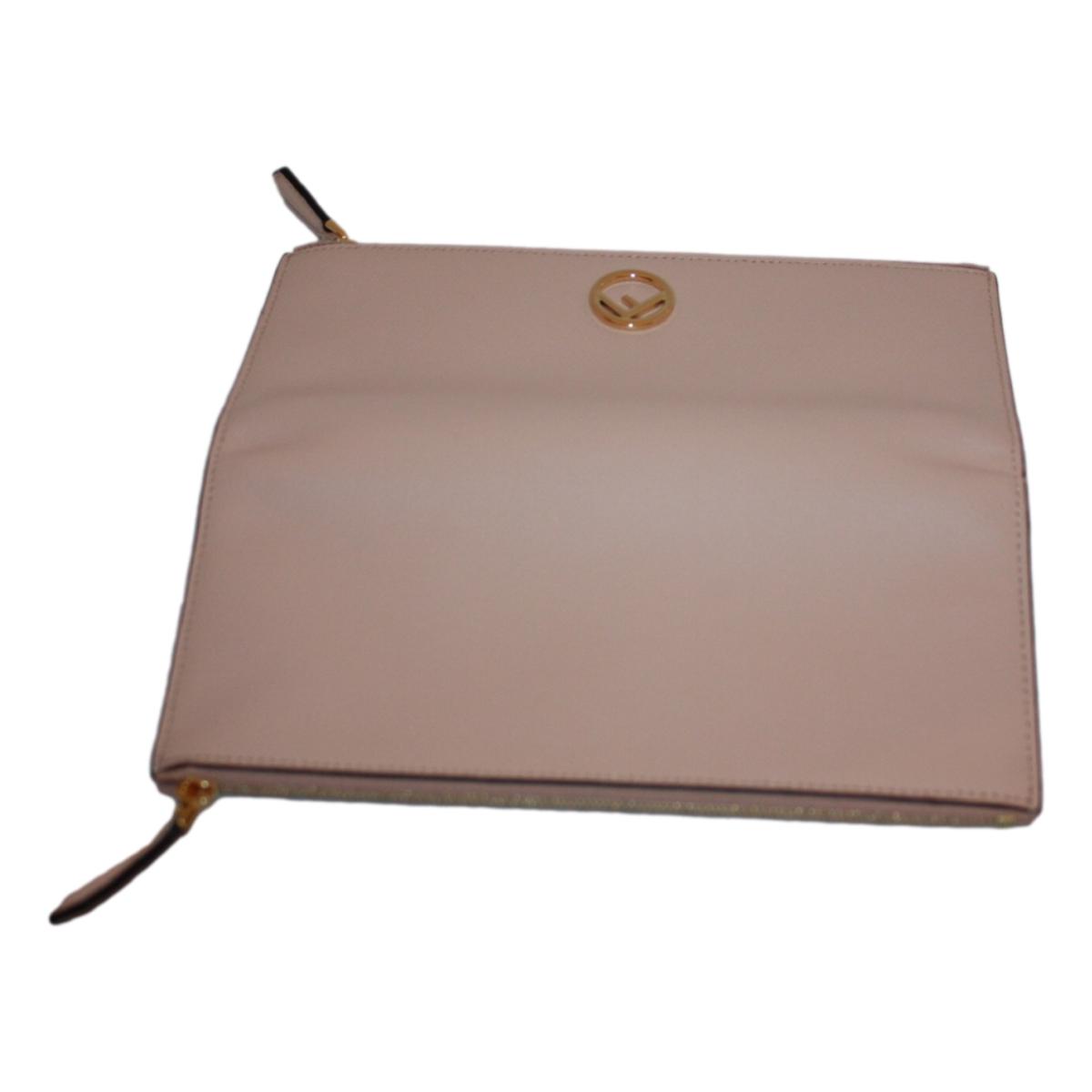 Fendi F is Fendi Light Rose Calf Leather Double Zip Long Wallet 8M0405 - LUXURYMRKT