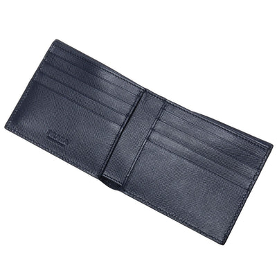Prada Men's Nero Black Saffiano Leather Logo Billfold Bifold Wallet - LUXURYMRKT
