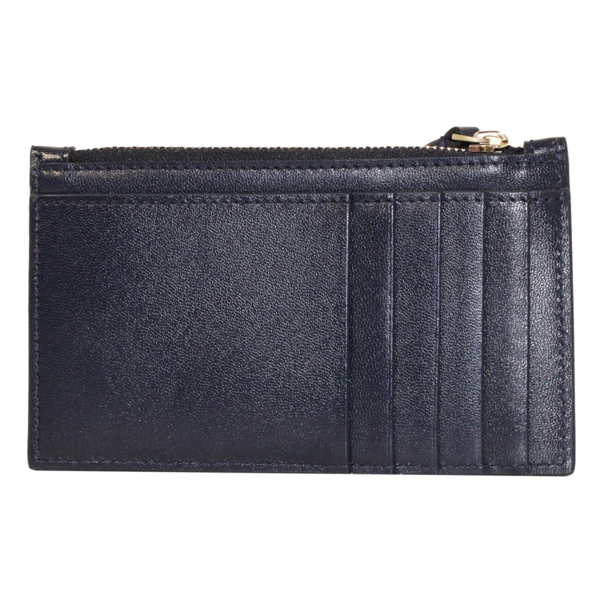 Balenciaga Cash Navy Leather Large Coin Card Holder Wallet 594311 - LUXURYMRKT