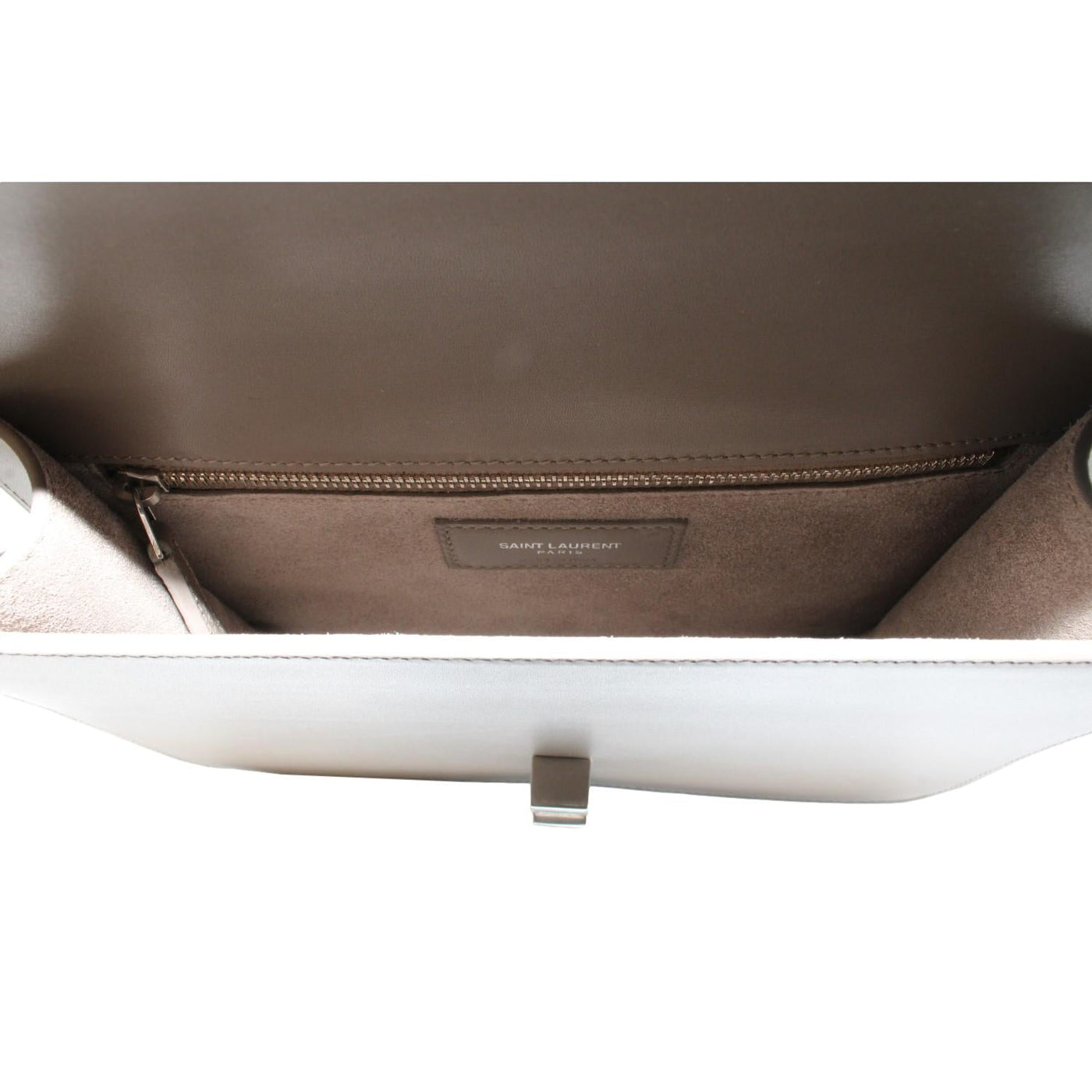 Saint Laurent Carre Taupe Ultra Soft Calf Leather Shoulder Bag 585060 - LUXURYMRKT
