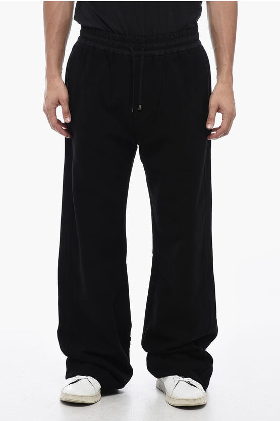 Saint Laurent Fleeced Cotton Straight Fit Sweatpants