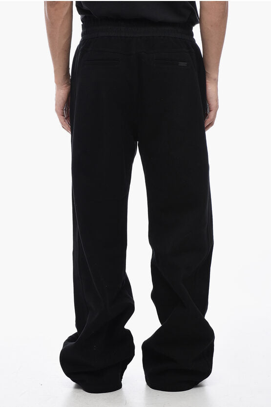 Saint Laurent Fleeced Cotton Straight Fit Sweatpants