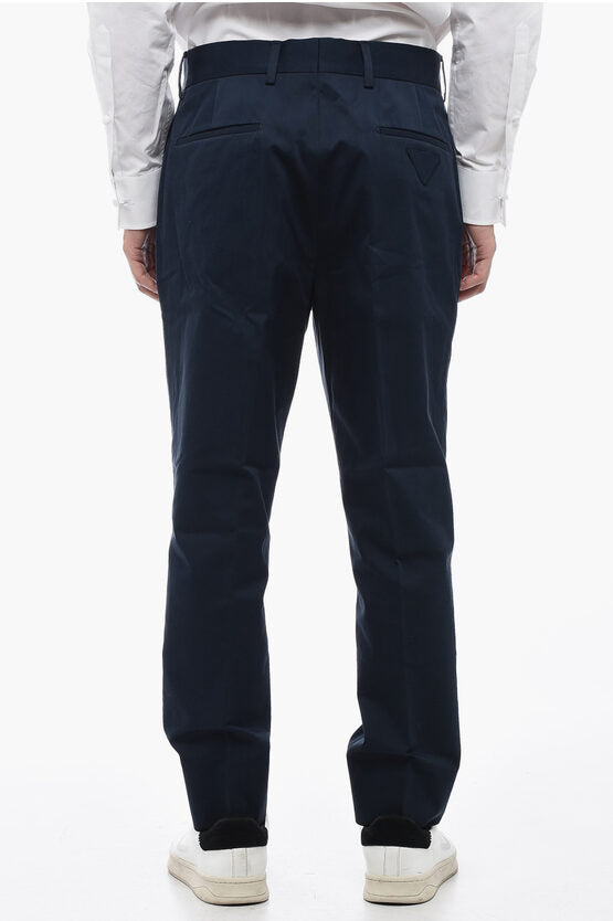 Prada Gabardine Cotton Chinos Pants with Belt Loops