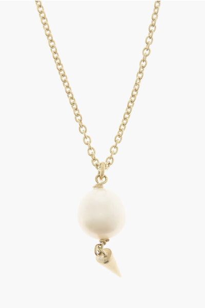 Dior Golden Effect Brass JARDIN D'HIVER Long Necklace with Pendan