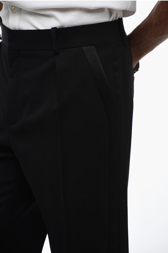 Saint Laurent Grain de Poudre Smoking Pants with Straight Leg