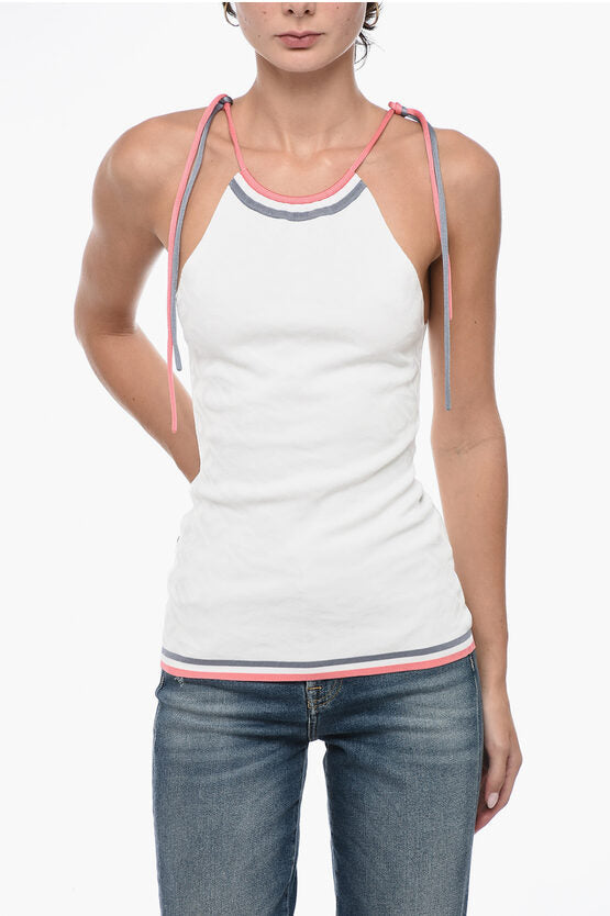 Fendi Jacquard Tank Top with Halter Neck