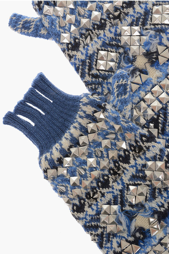 Maison Margiela Knited Fingerless Warm Lenght Gloves with Studs