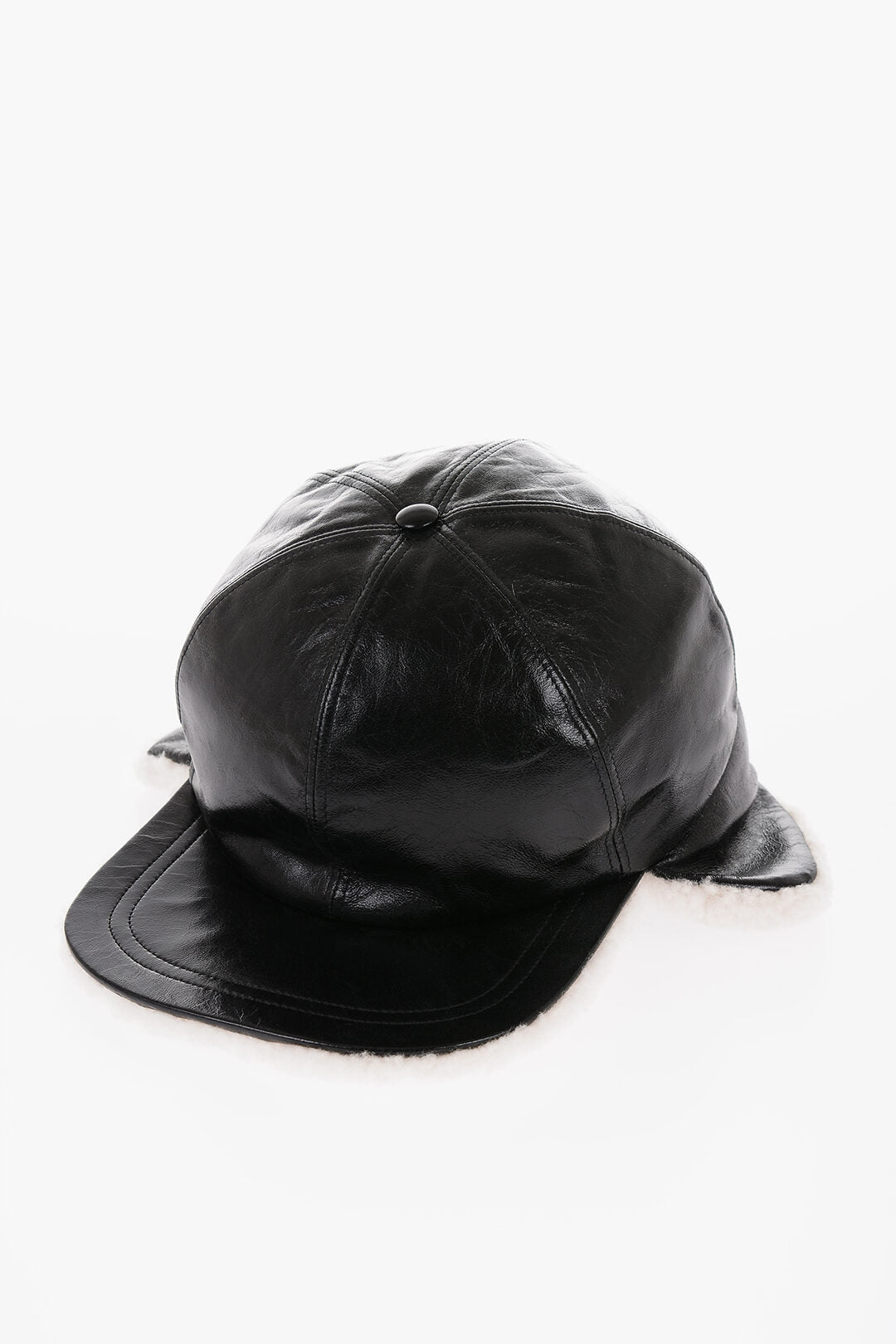 Dior Leather Cap with Shearling Ear Muffs