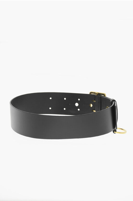 Dior Leather DIOR PUNK Belt with Golden Buckle 50mm