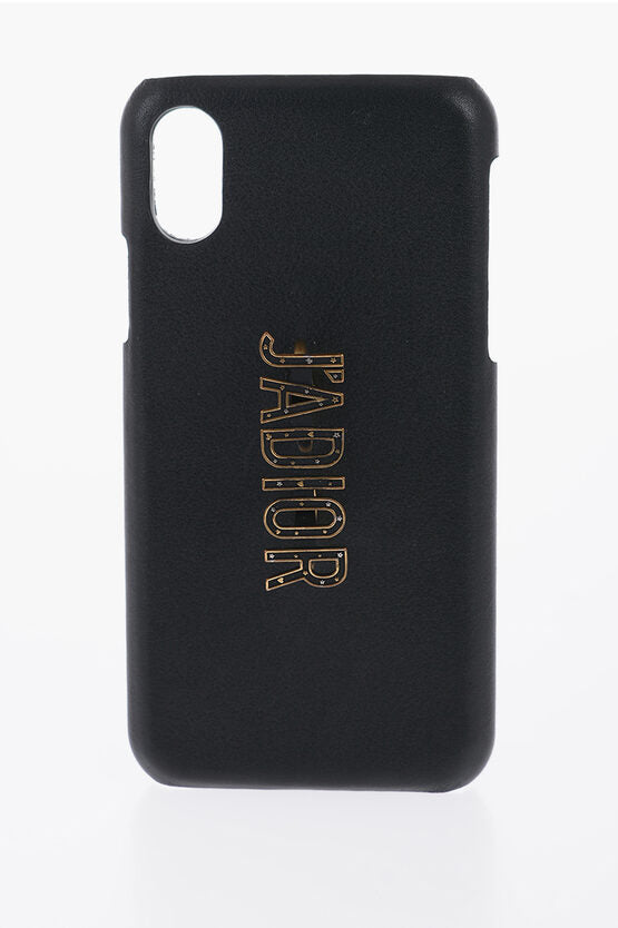 Dior Leather Iphone X/XS J'ADIOR Case with Metal Detail