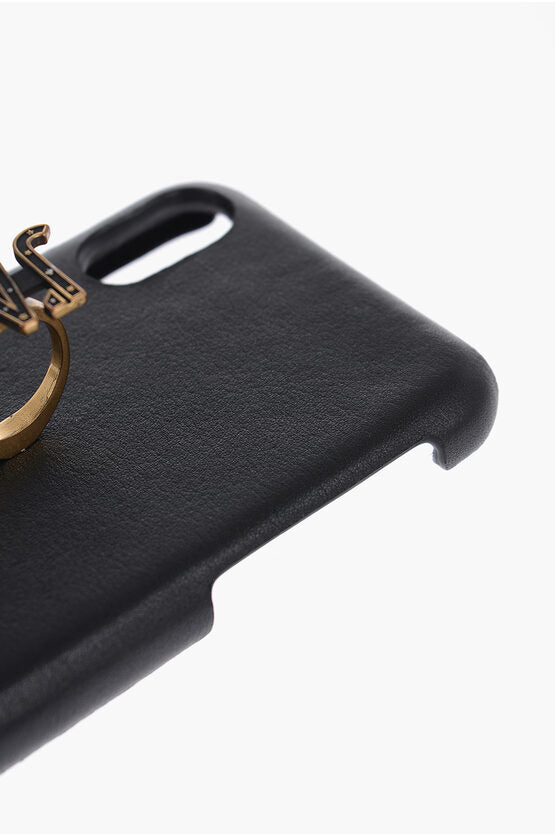 Dior Leather Iphone X/XS J'ADIOR Case with Metal Detail