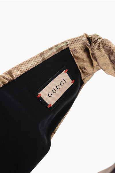 Gucci Metallic Monogram Print Headband