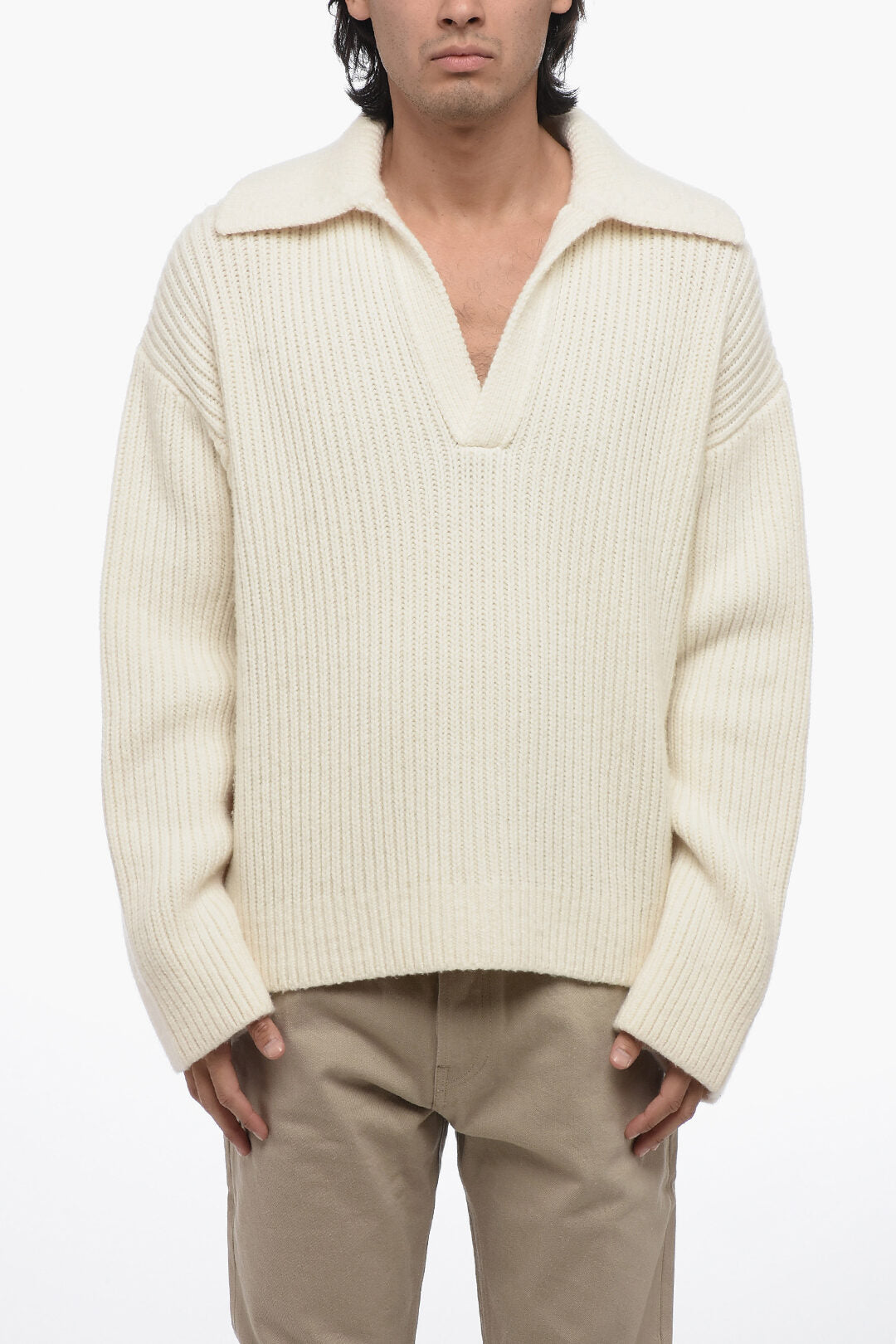 Bottega Veneta Oversize-Fit Cashmere Blend Jumper With Polo Collar