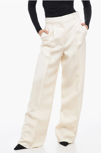 Dior Pleated High-Waisted Wool Pants