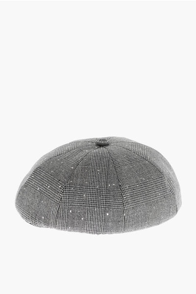 Dior Prince of Wales Motif Virgin Wool Basco Hat