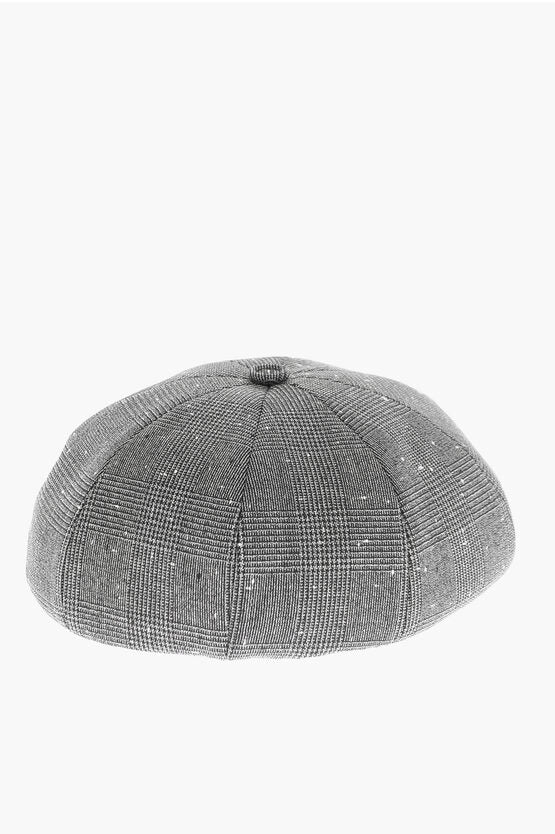 Dior Prince of Wales Motif Virgin Wool Basco Hat