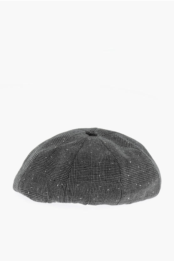 Dior Prince of Wales Motif Virgin Wool Basco Hat