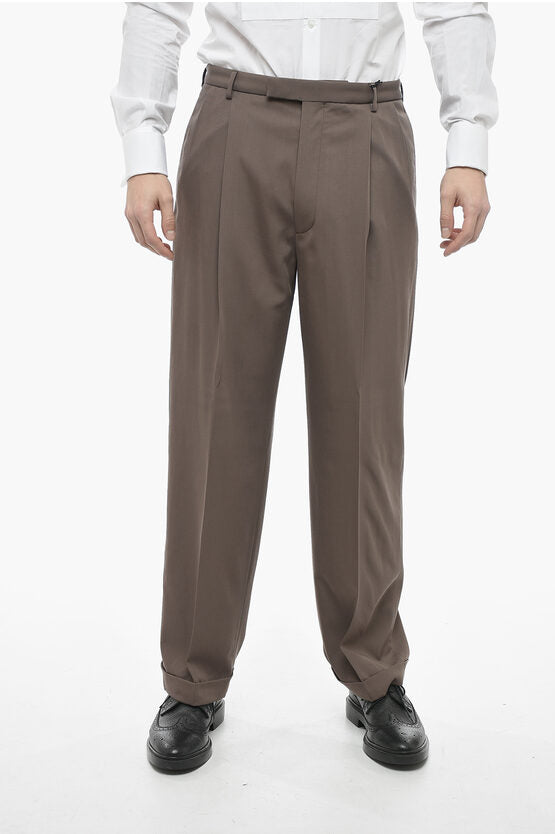 Gucci Rgular Fit Wool Pants with Cuffs