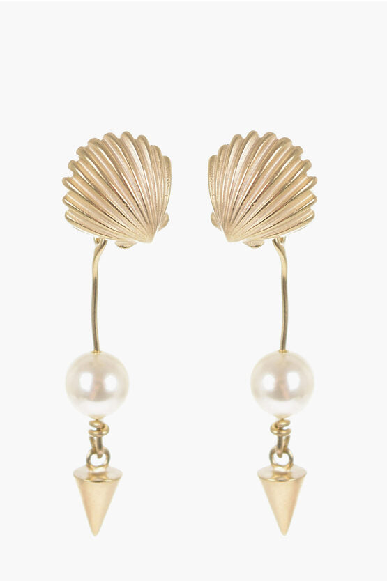 Dior Shell-Shaped Earrings With Pendant