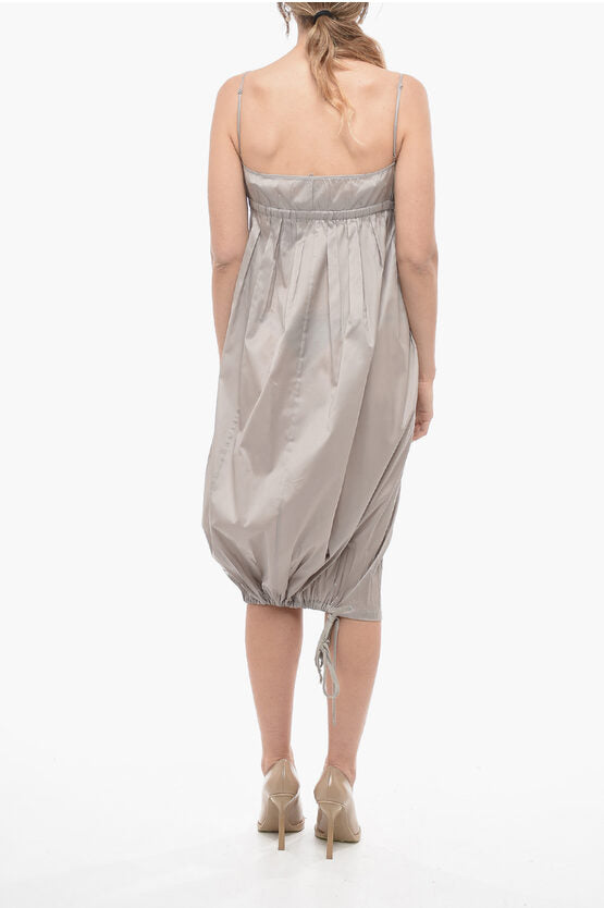 Miu Miu Silk Balloon Dress with Front Zip