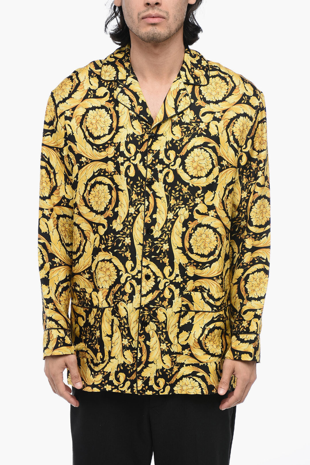 Versace Silk Pyjamas Shirt with Barocco Pattern