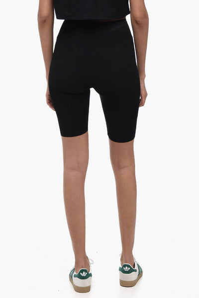 Valentino Stretch Fabric Biker Shorts with Embroidered Logo