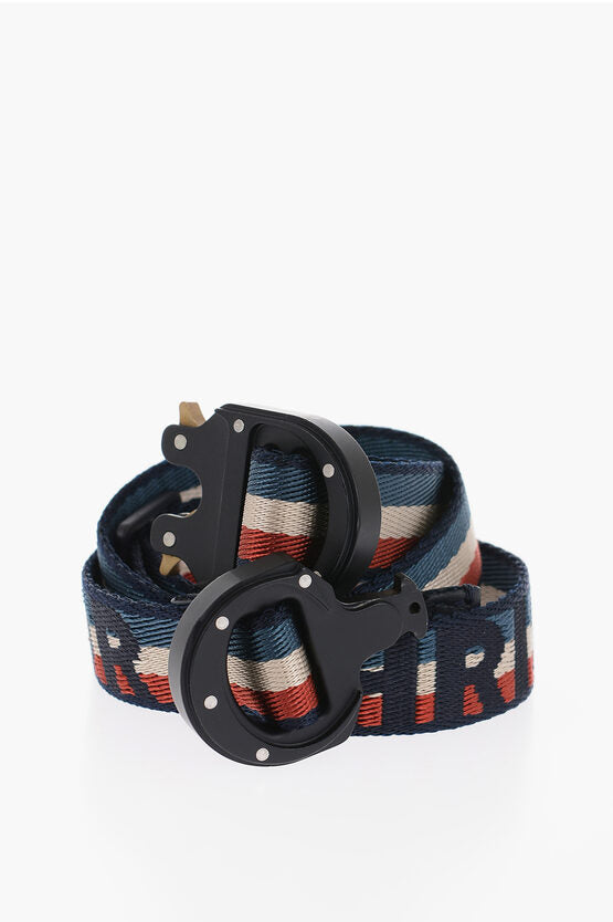 Dior Striped Belt with Embroidered Logo 25mm