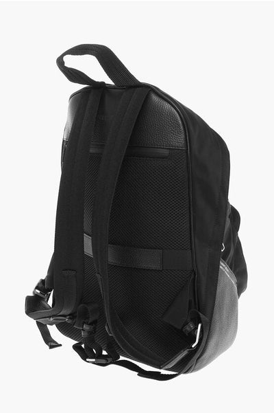 Neil Barrett Textured Leather and Nylon THUNDERBOLTS Backpack