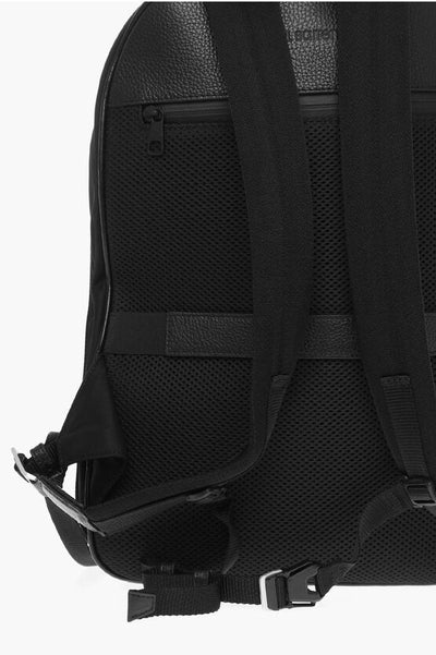 Neil Barrett Textured Leather and Nylon THUNDERBOLTS Backpack