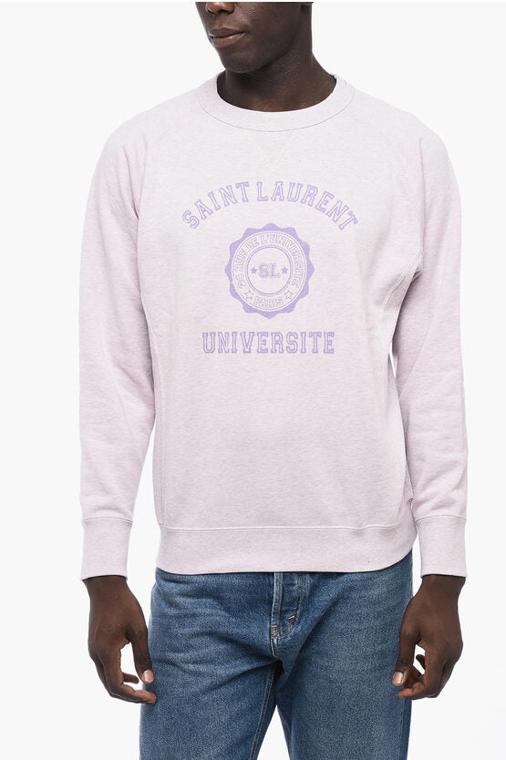 Saint Laurent UNIVERSITE Crew-neck Sweatshirt with Contrasting Lettering