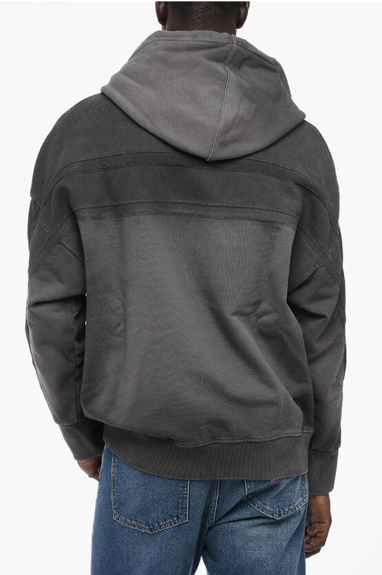 Fendi Vintage Wash Cotton Hoodie with Raw-cut Details